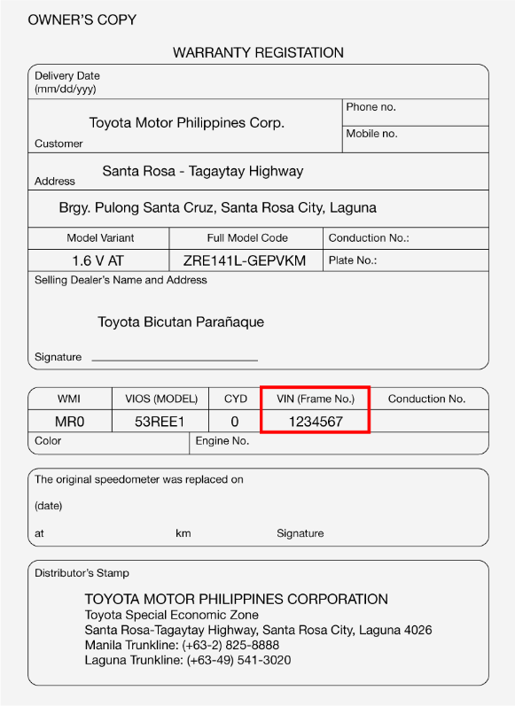 Certificate of Registration
