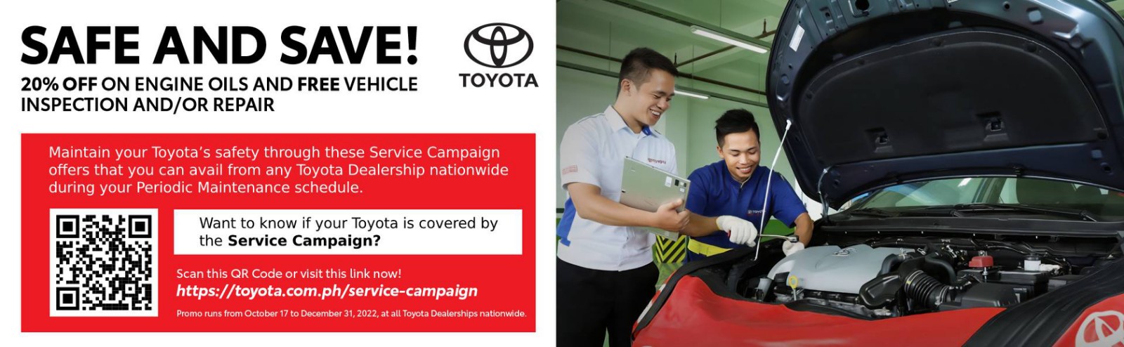 DISCOUNTED ENGINE OIL PROMO FOR SERVICE CAMPAIGN VEHICLES 2022 | Toyot